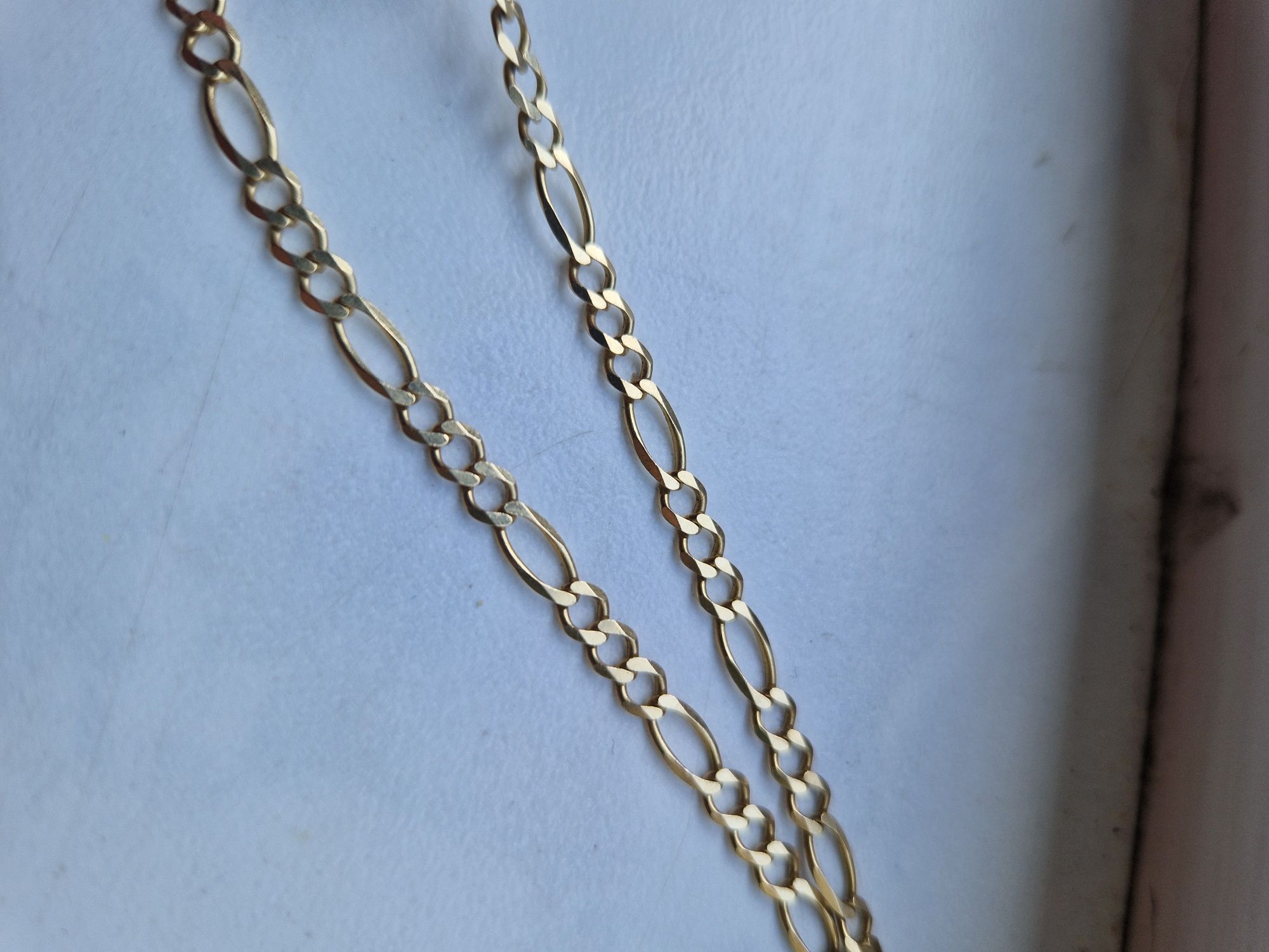 Złoty łańcuszek figaro 585 14k idealnym stanie dłu 57 cm 10gram sze4mm