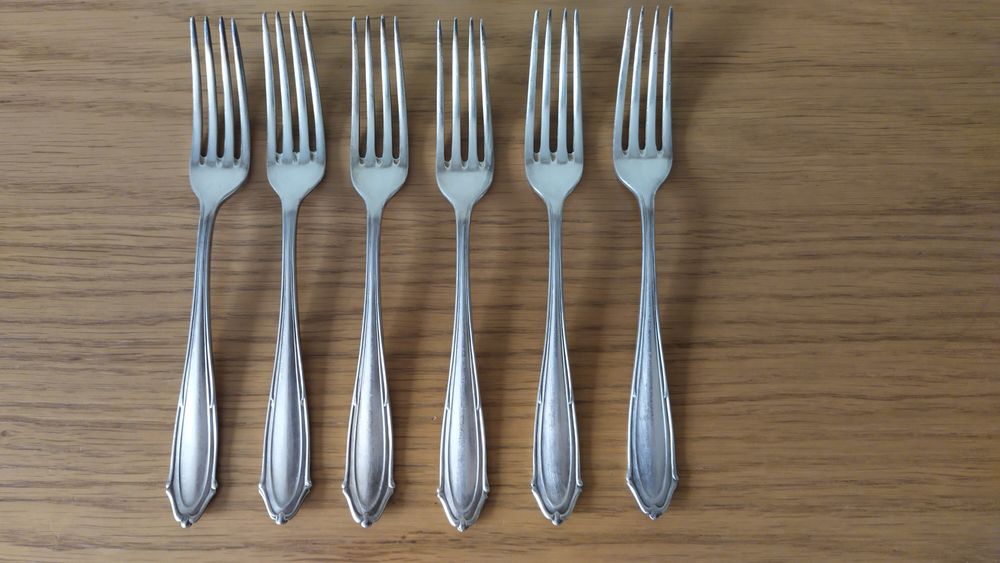 Sztućce widelce posrebrzane WFWSiP Hefra Fraget PRL