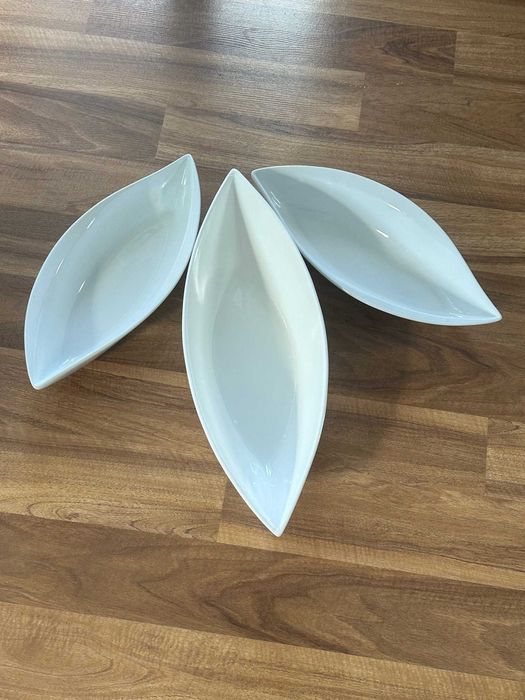 Salaterki biała ceramika design duże 3 szt