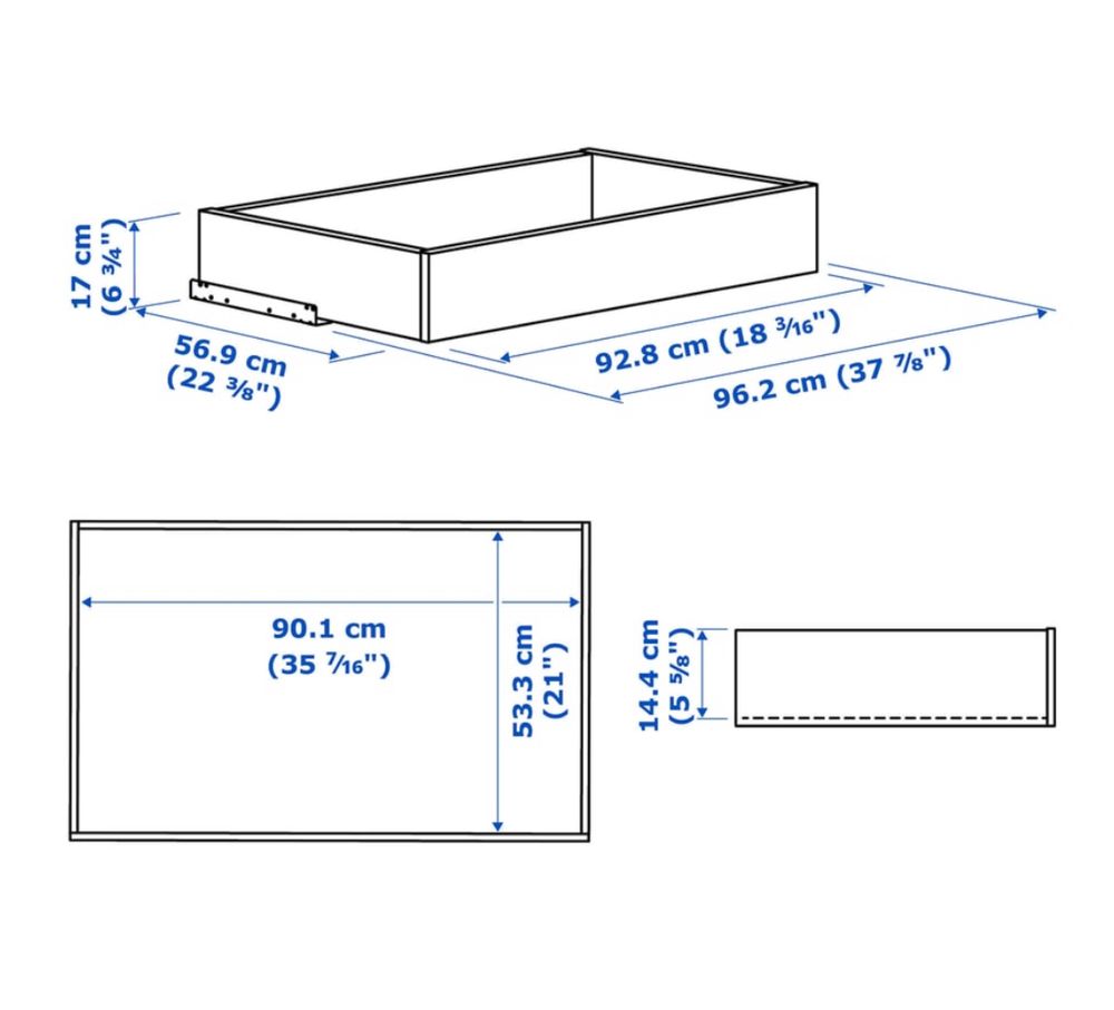 Komplement szuflada biała Ikea 100x58cm