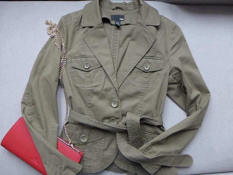 H&M kurtka militarna wojskowa żołnierska żakiet 36 S ramoneska trencz