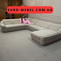 Великий кутовий розкладний диван в тканині купити
