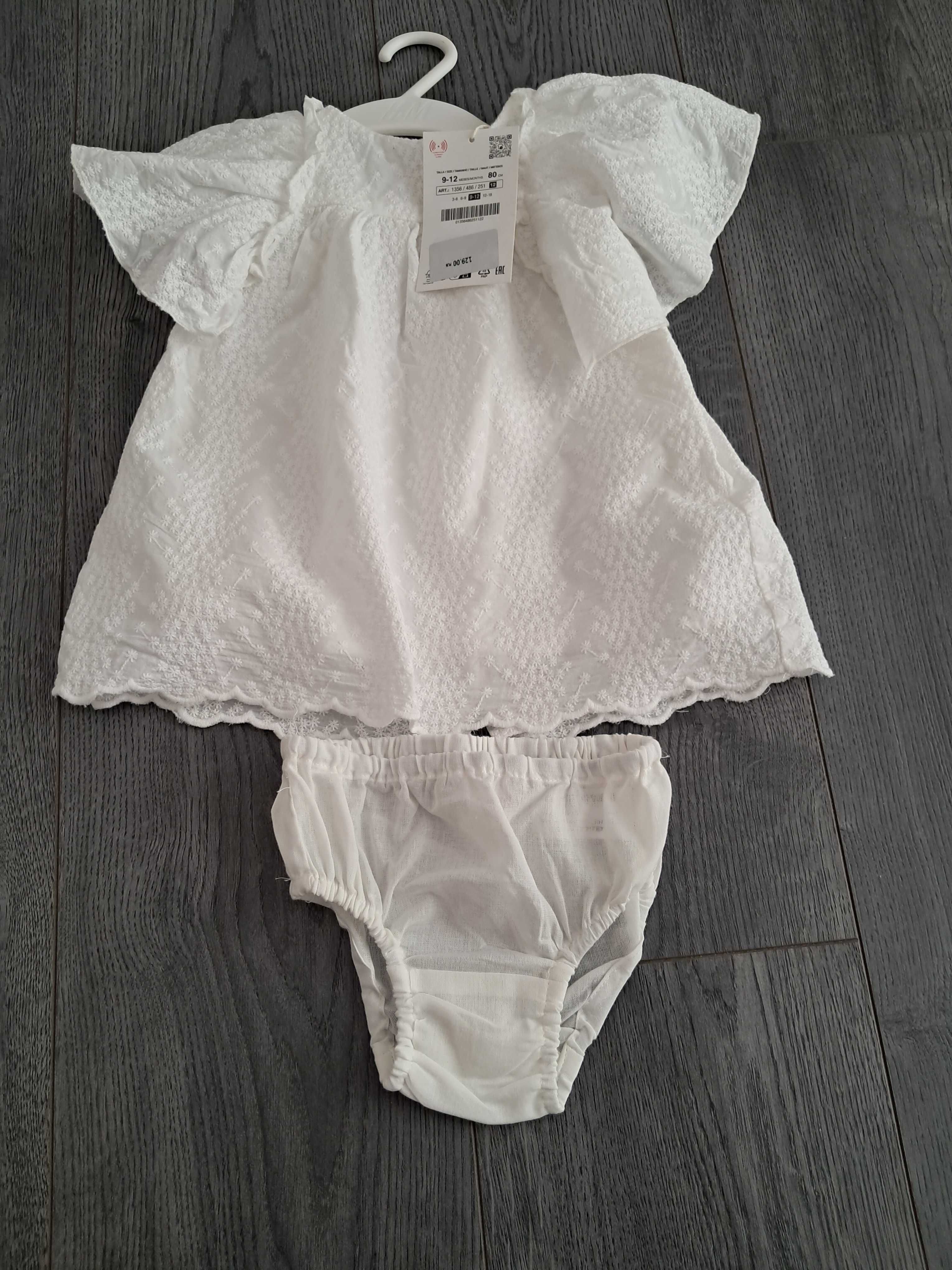 Sukienka niemowlęca NOWA ZARA elegancka Chrzest rozm. 80