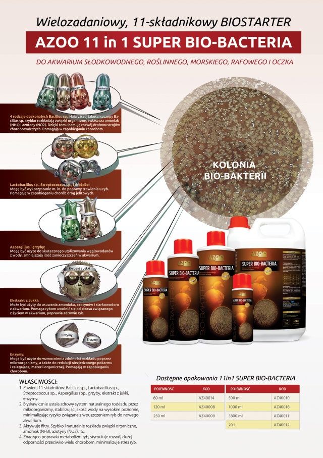 Azoo Super Bio-Bacteria 11w1 120ml.