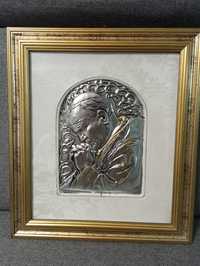 Sprzedam srebrny obraz Jana Pawła II