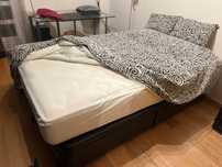 Cama casal 1,40m com colchao pikolin e arrumação