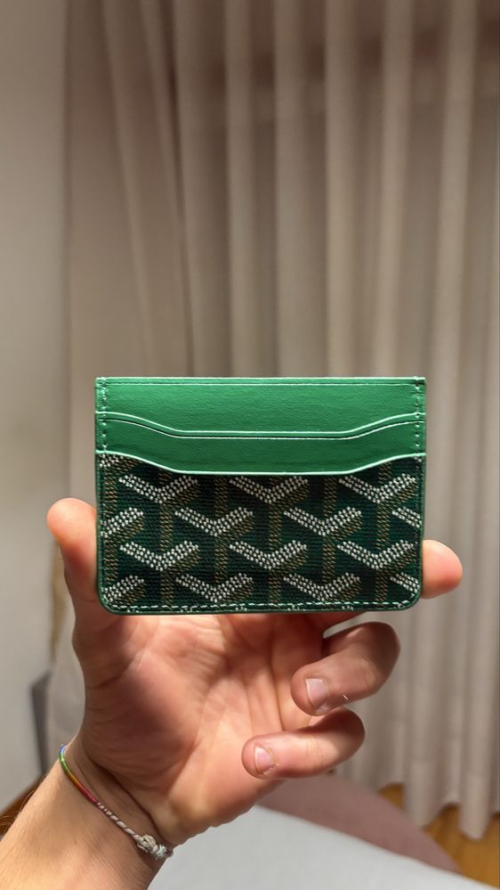 Carteira Goyard Verde Nova na caixa
