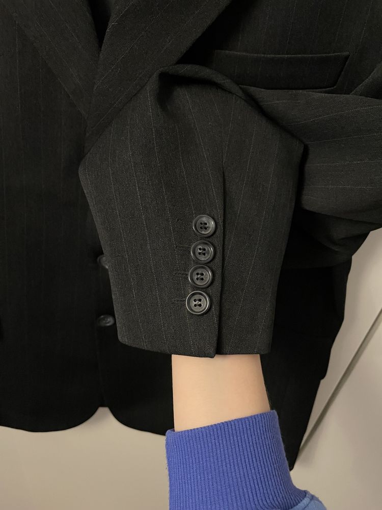 Marynarka czarna w paski oversize