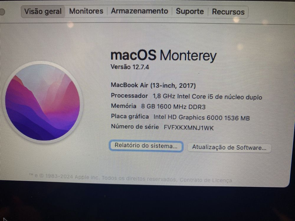 Macbook Air 13 polegadas 8 GB