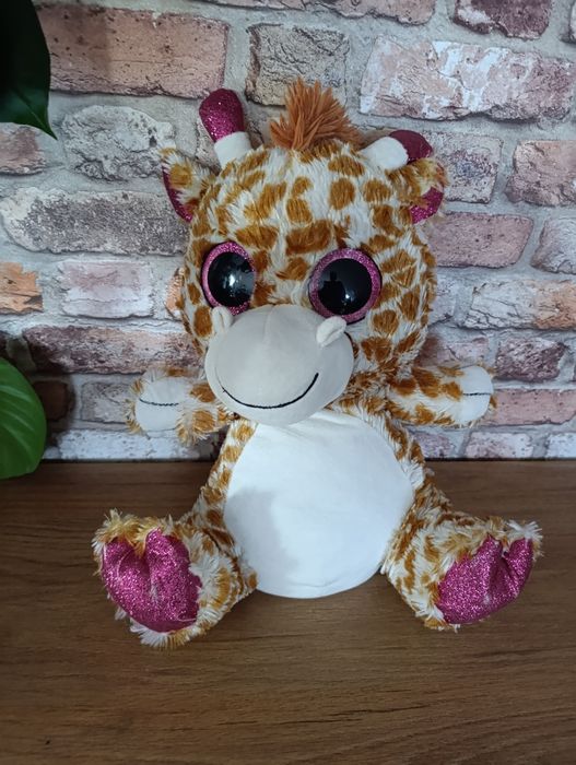 Żyrafa, maskotka, pluszak 45 cm, duże brokatowe oczy  jak Ty