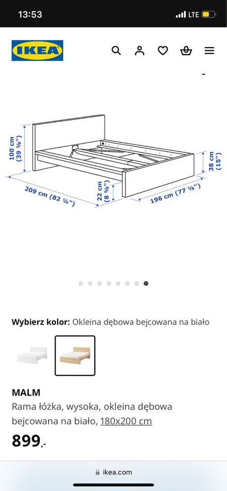 Łóżko podwojne MALM