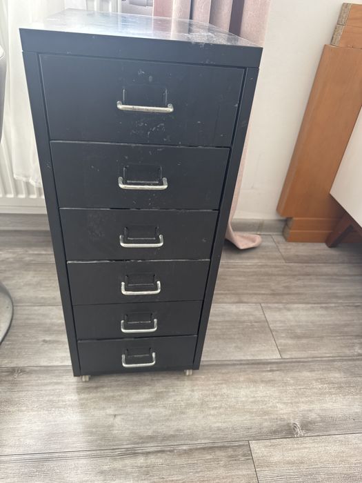 Szafka komoda z szufladami kosmetyczna metalowa czarna