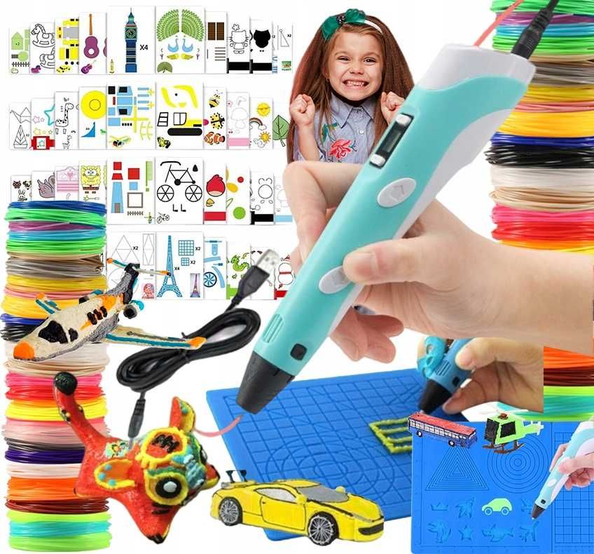 długopis 3d pen + filament 109 m + mata + szablony + książka z wzorami