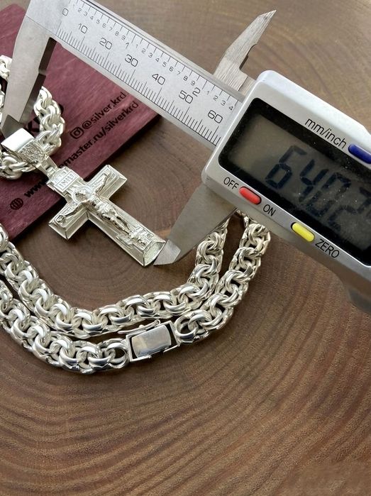 Срібний набір 100г ланцюжок+хрестик цепочка серебряная+крестик набор