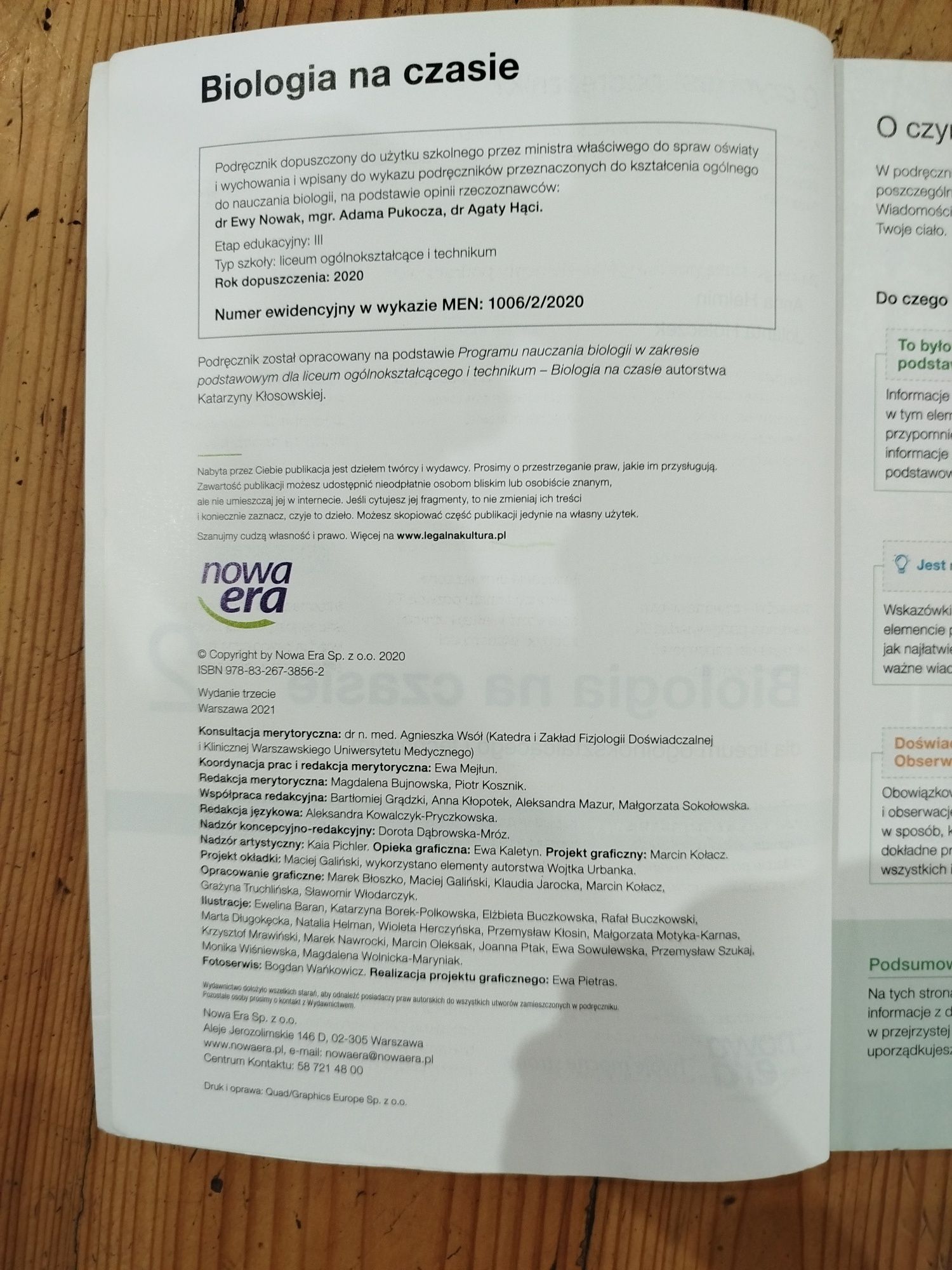 Podręcznik Biologia na czasie, zakres podstawowy liceum i technikum kl