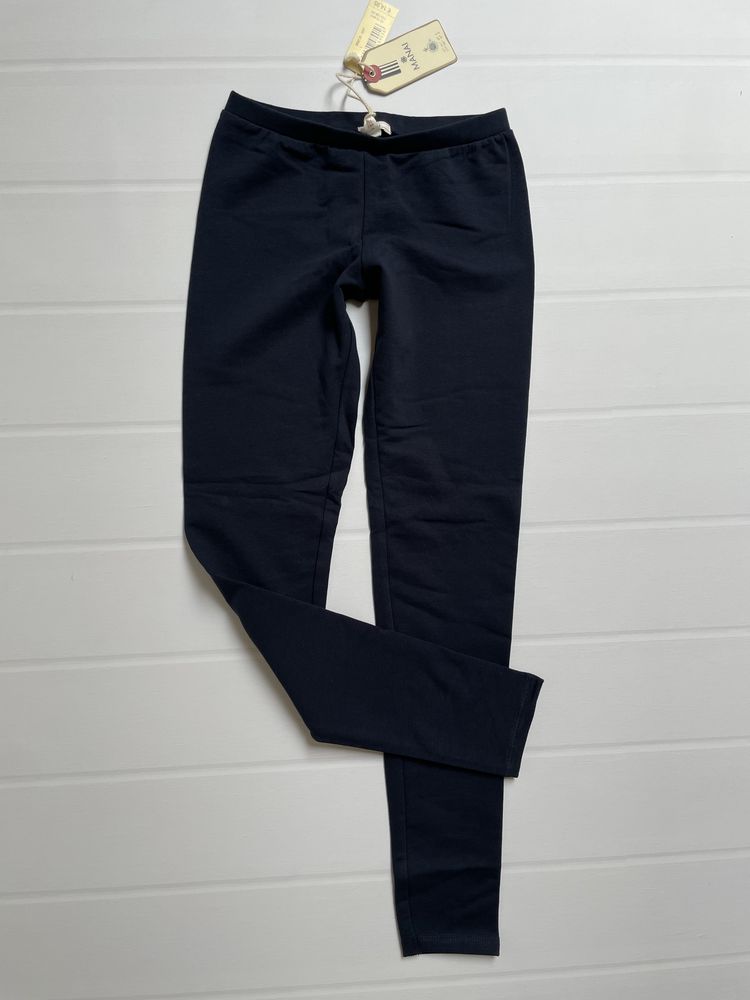 152-158 MANAI granatowe bawełniane spodnie legginsy markowe navy