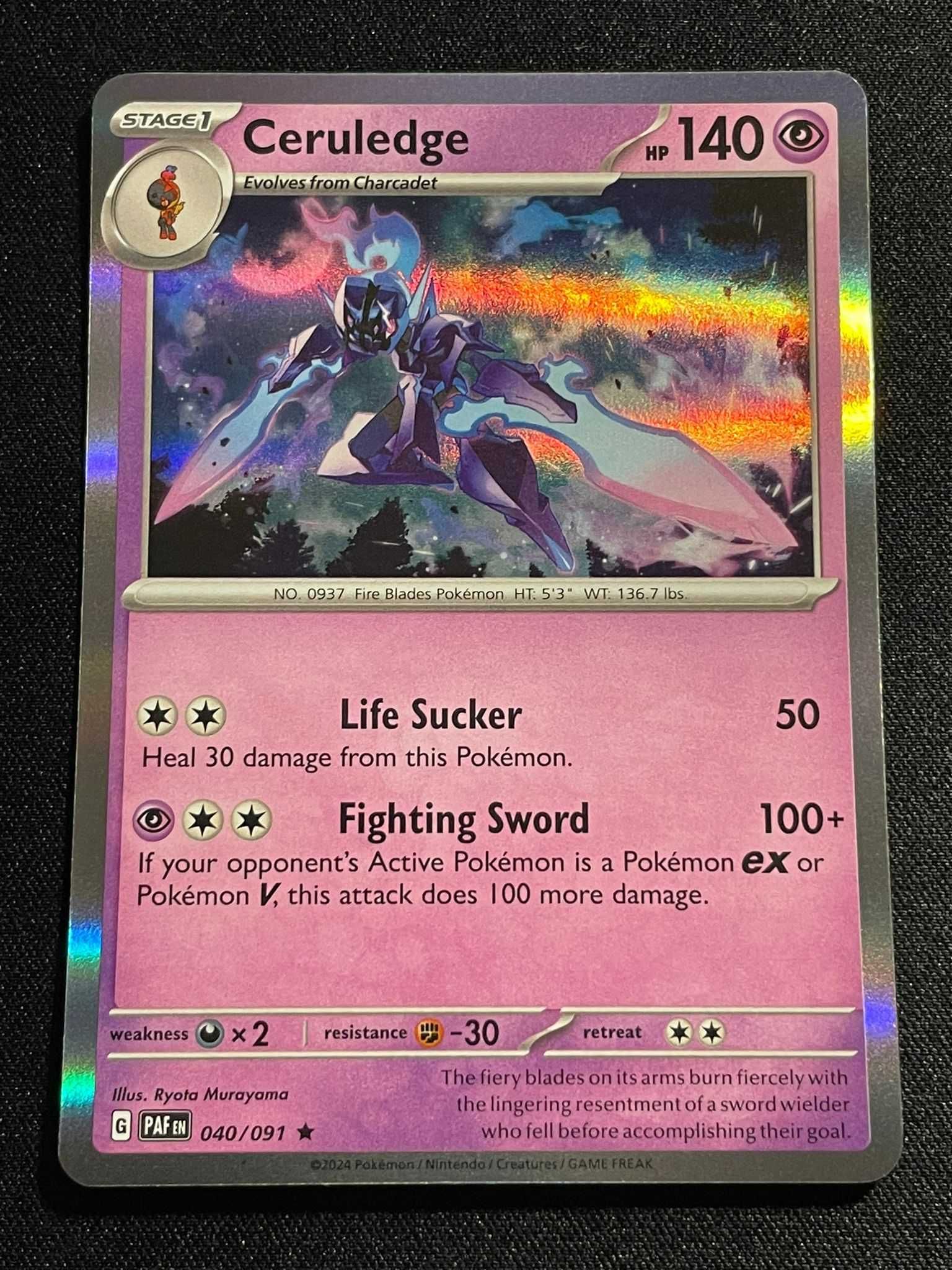 Carta Pokémon Ceruledge 40/91 Paldean Fates
