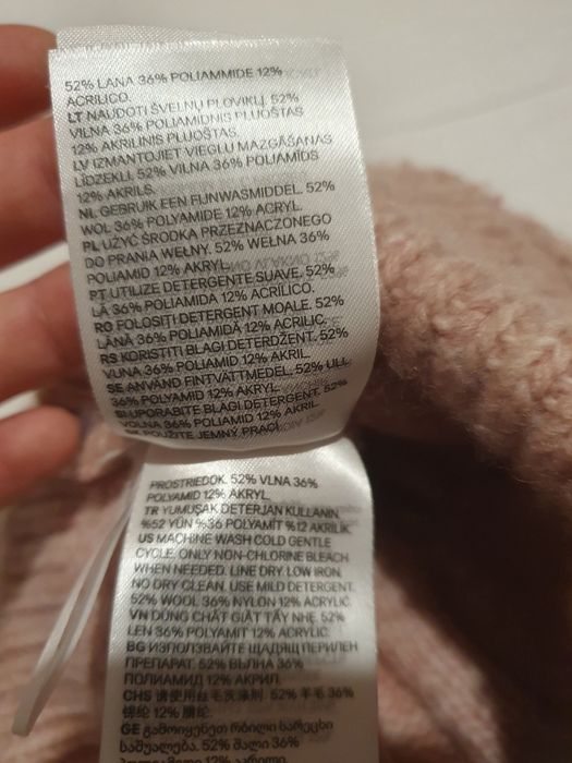 Zestaw zimowy czapka i rękawiczki H&M wełna 74/80