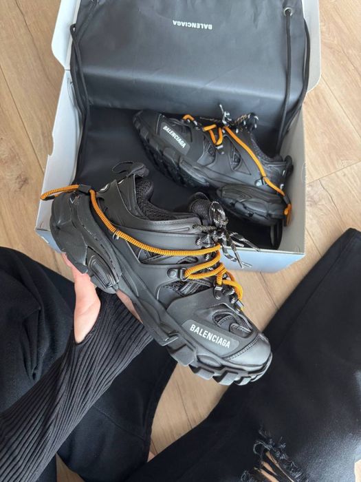 Balenciaga Track Trail Laces Black Orange,кросівки баленсіага чорні