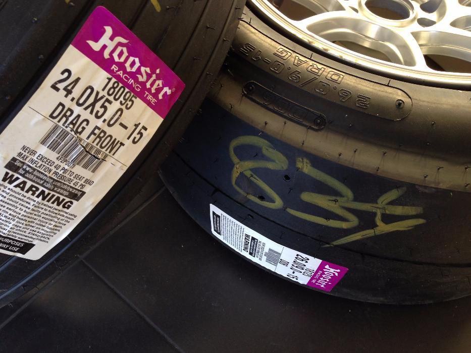 Pneus Hoosier MH drag racing slicks frente tras