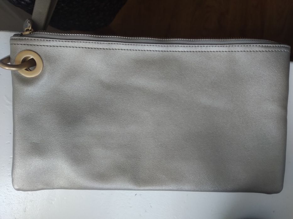 Клатч срібно золотистий