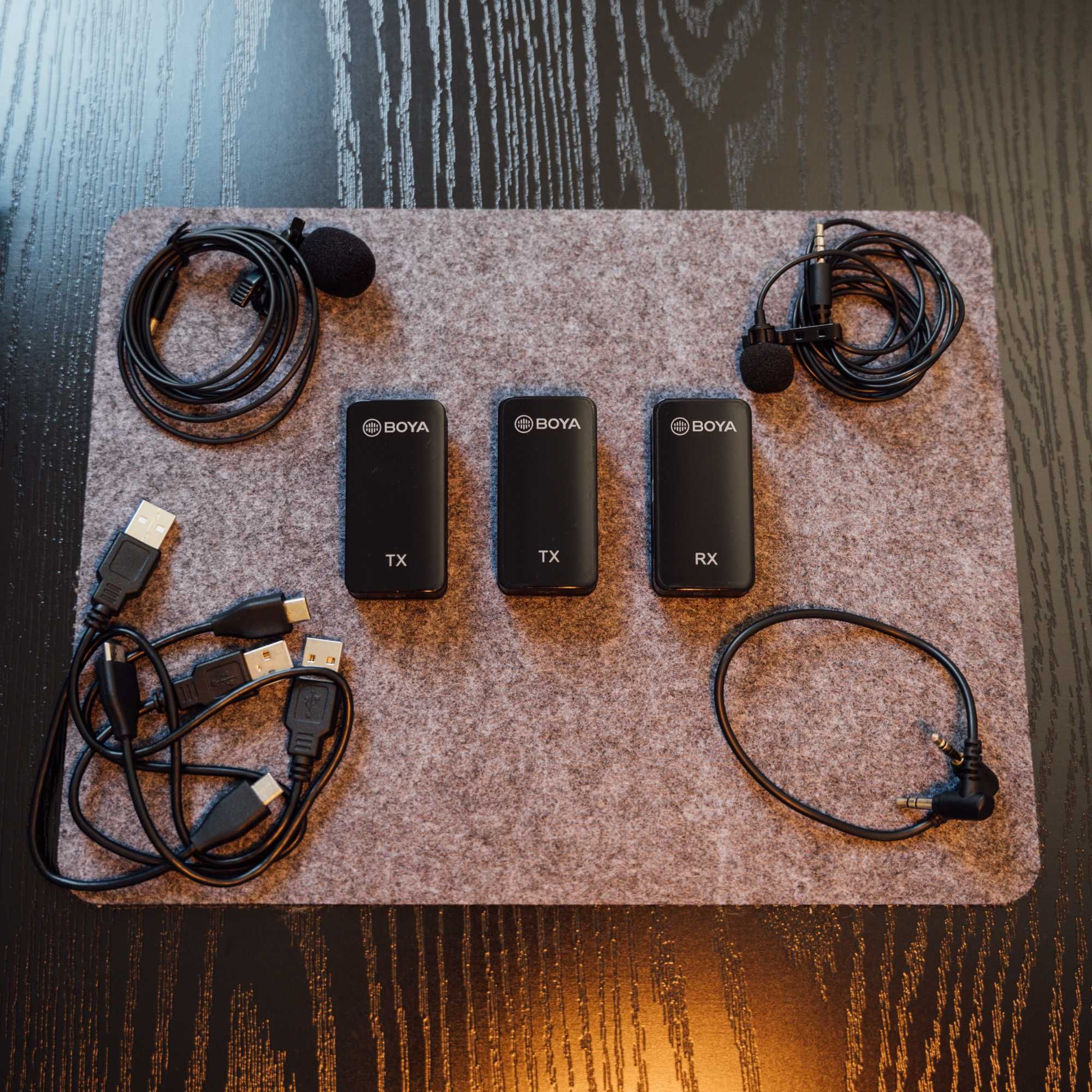 Wireless Mic Boya BY‑XM6: 2 transmissores e 1 recetor
