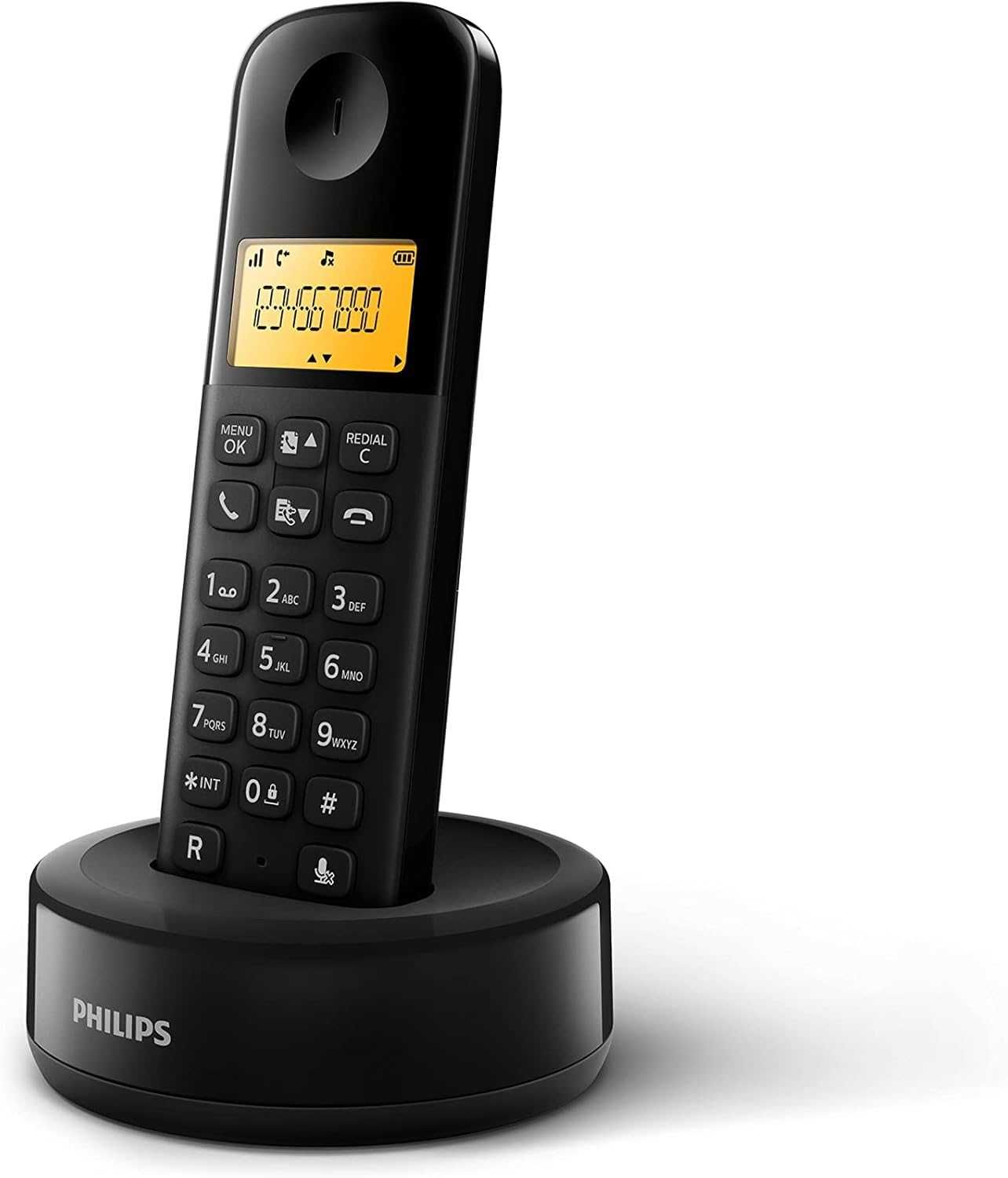 Philips D1601B/01 Telefon bezprzewodowy stacjonarny DECT LCD czarny
