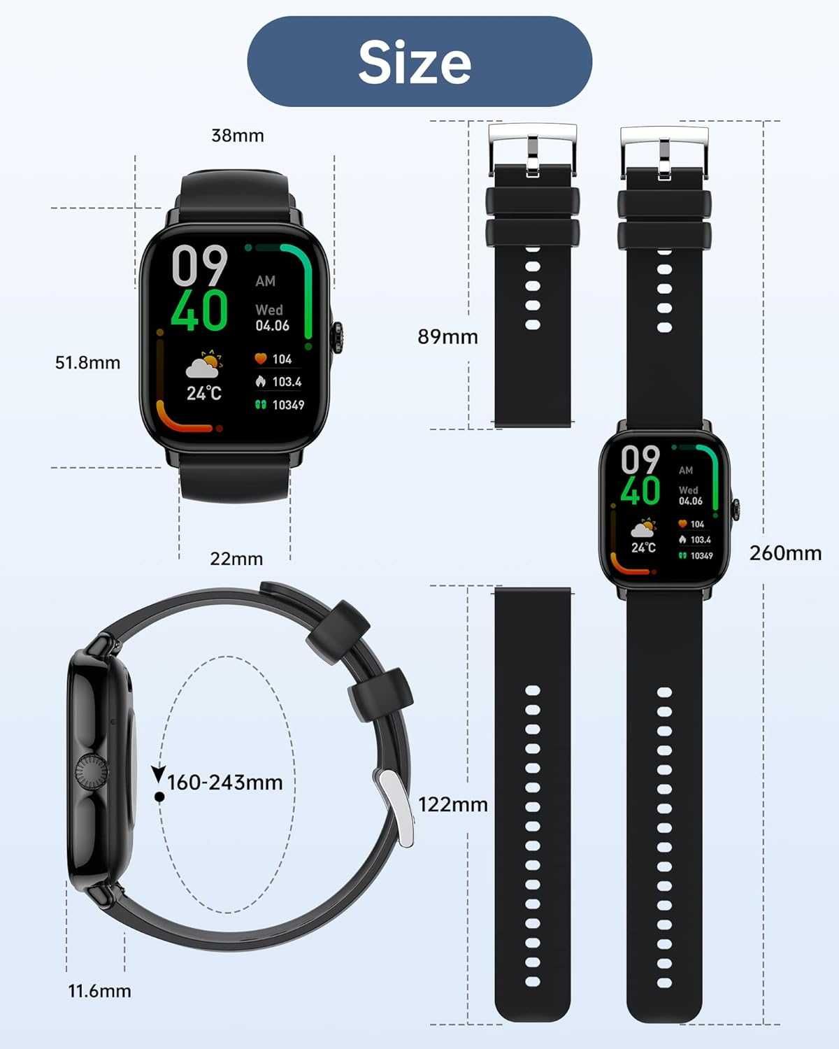 Inteligentny Zegarek, 1,85" Smartwatch Męski, LLKBOHA P72-V1.0 spp3