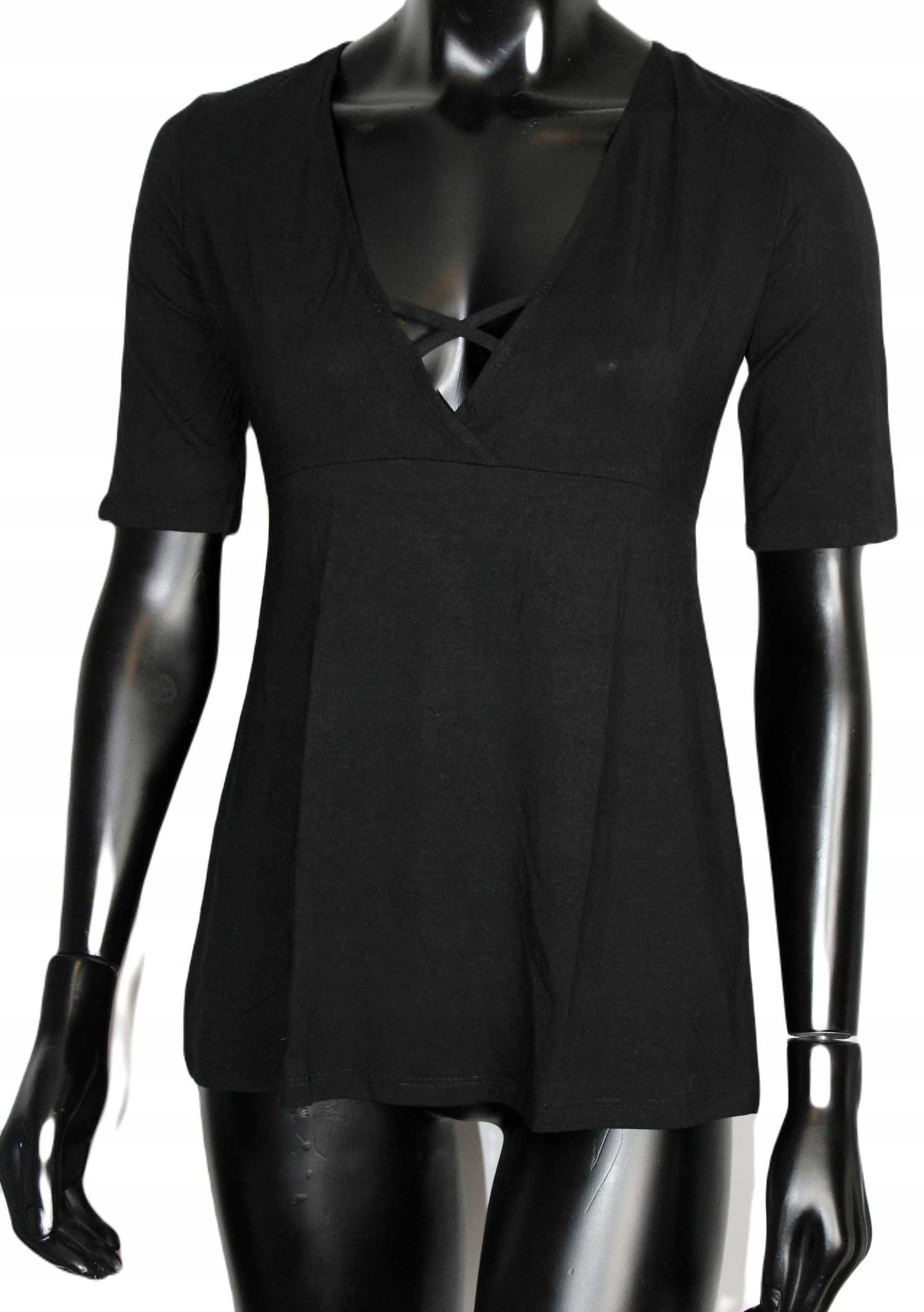 Czarna klasyczna bluzka basic modal S 36