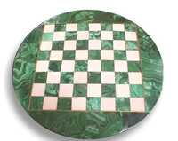 Jogo de xadrez sem peças malaquite 23,5x0,8cm