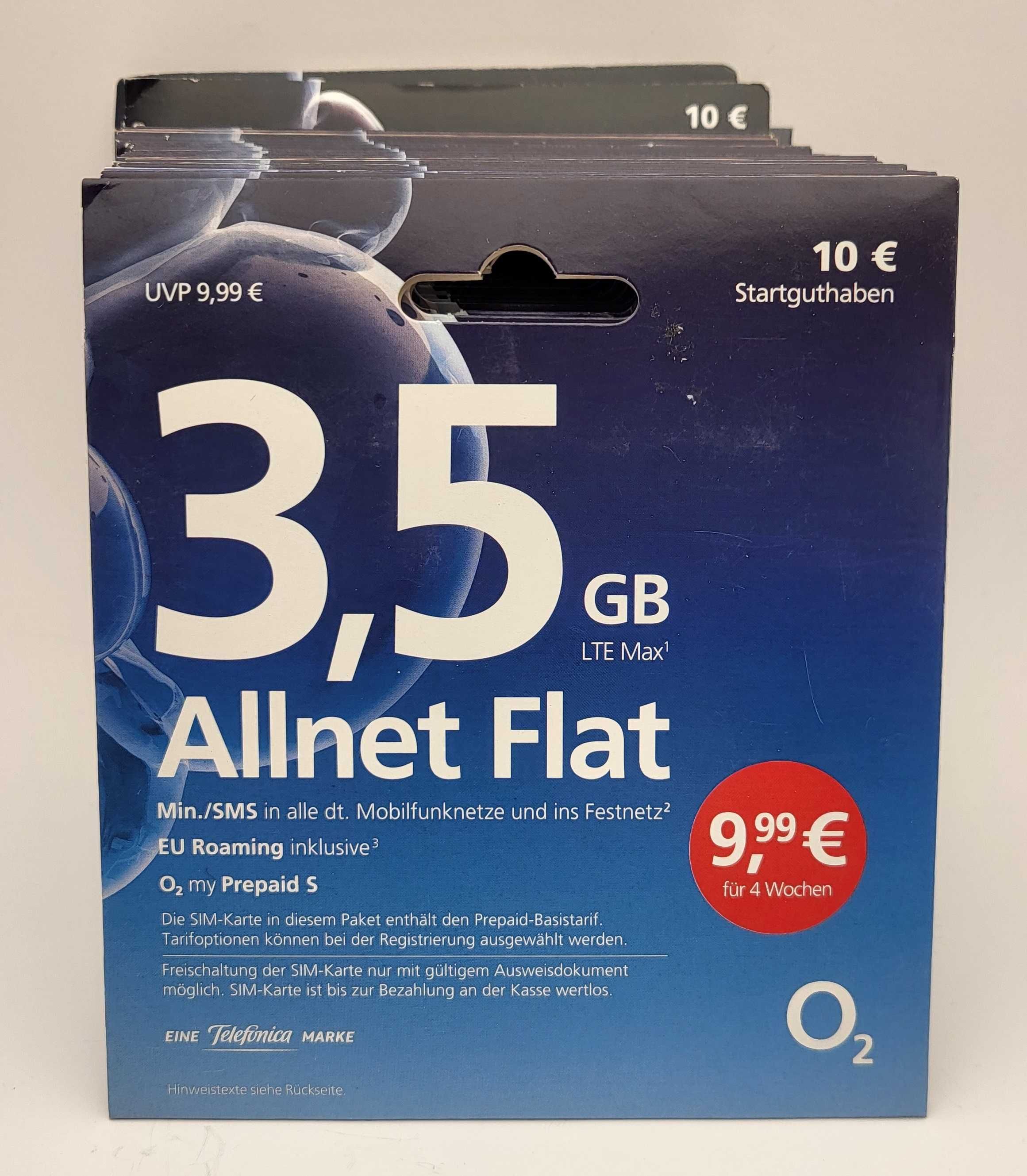 Karta SIM Niemiecka O2 nowa - nieaktywna -  10€  HURT-Detal