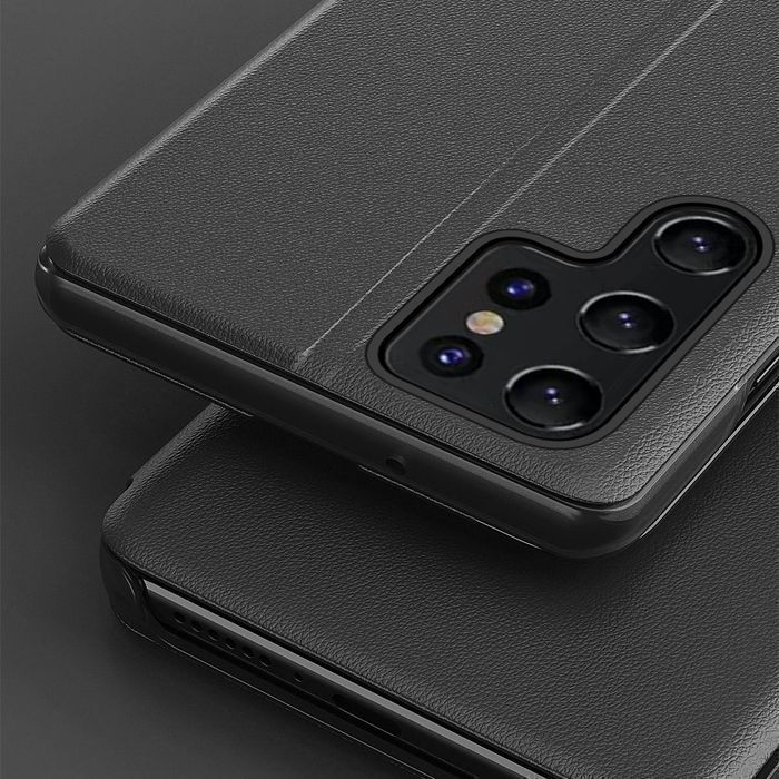 Etui Eco Leather View Case Do Samsung S24 Ultra Z Klapką - Czarne