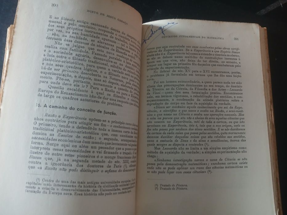 Conceitos fundamentais da matemática, Bento de Jesus Caraça, 1958