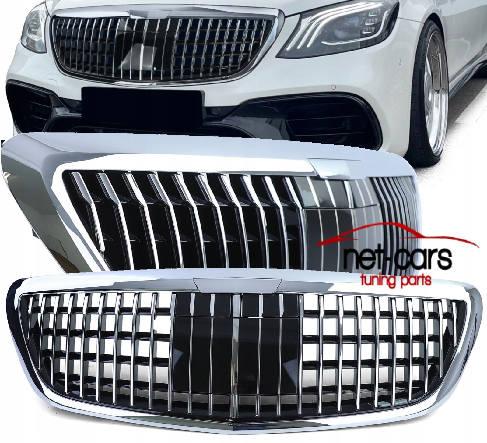 Grill MERCEDES S W222 wzór AMG Vertical MAYBACH Chrom