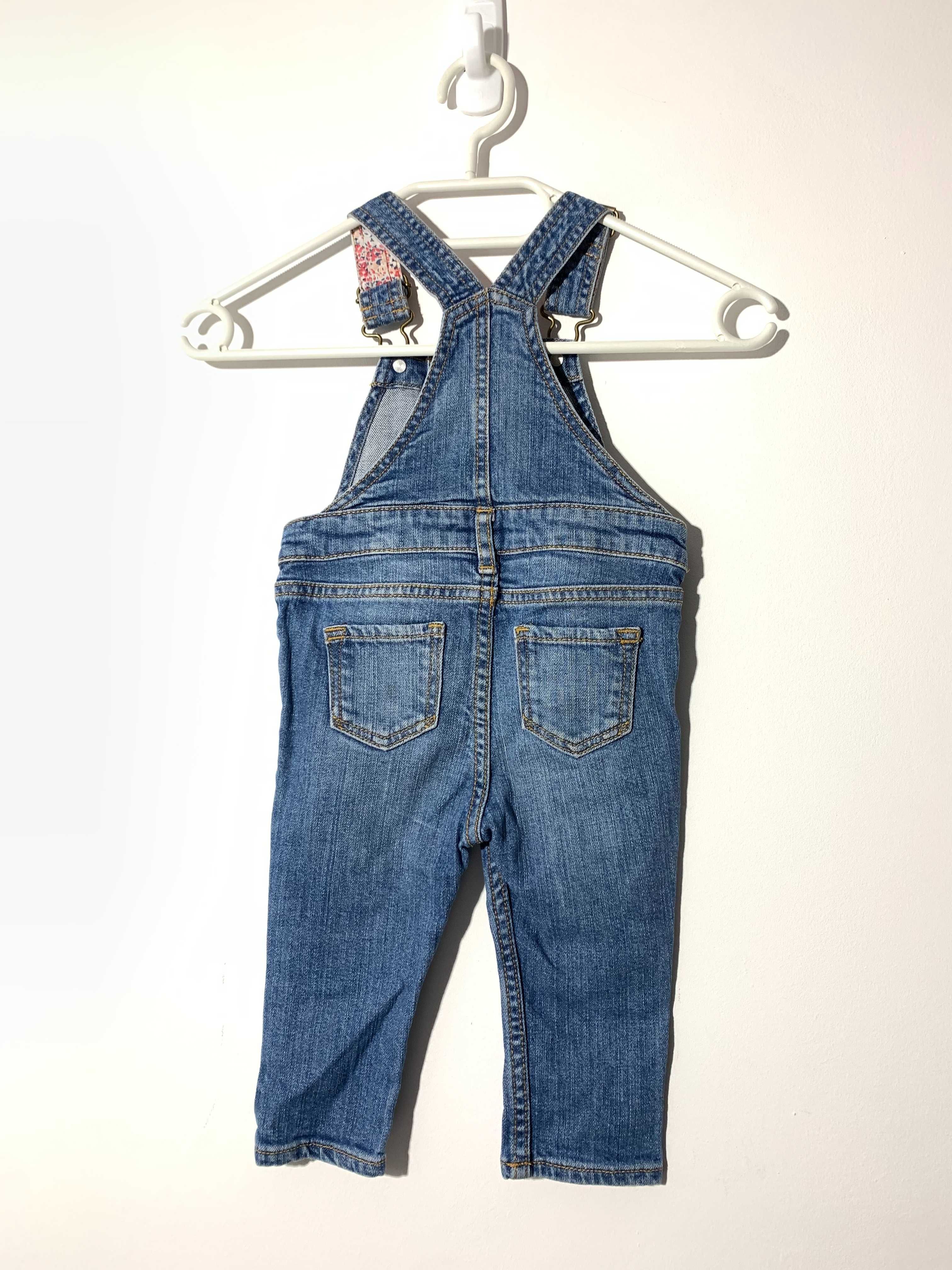 ogrodniczki jeans spodnie 80 baby GAP basic denim zatrzaski