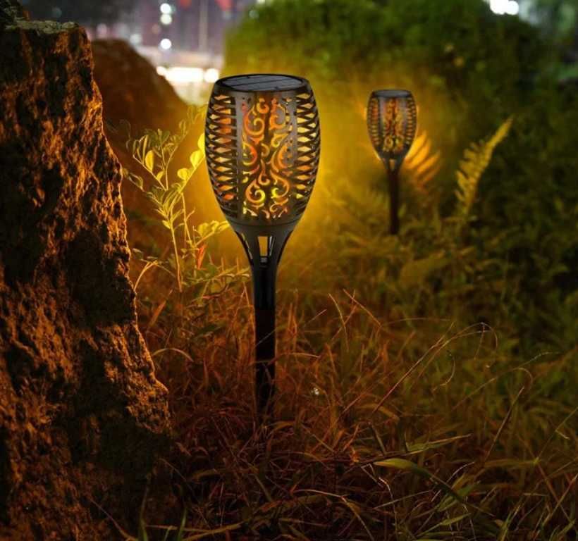 Lampa pochodnia solarna ogrodowa LED - zestaw 4 sztuk lamp