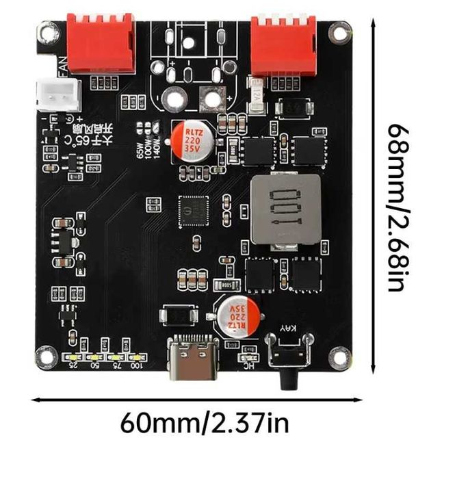 IP2366 PD3.1 140 Вт двонаправлена Модуль power bank  2S-6S  Li-ion Li4