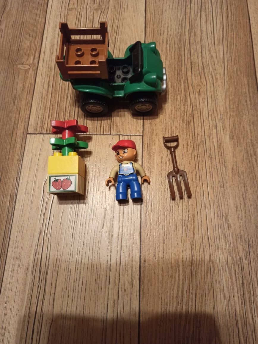 Lego duplo traktor z przyczepą i quad farmera