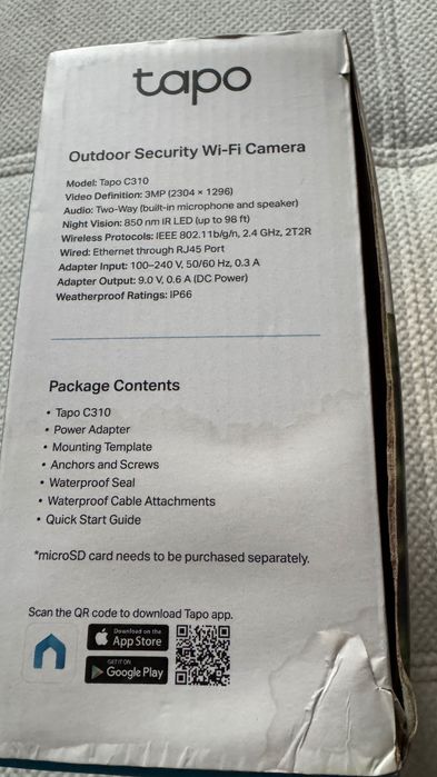 Камера зовнішня wifi Tapo c310