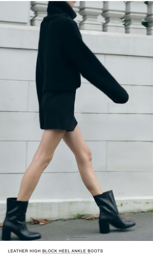 Черевики Zara р. 38 натуральна шкіра , сапоги, ботинки, ботильйони,