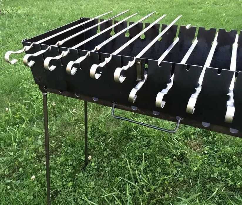 ‼️ Мангал чемодан на 12 шампуров + 12 шампуров с металл ручкой 3️⃣мм