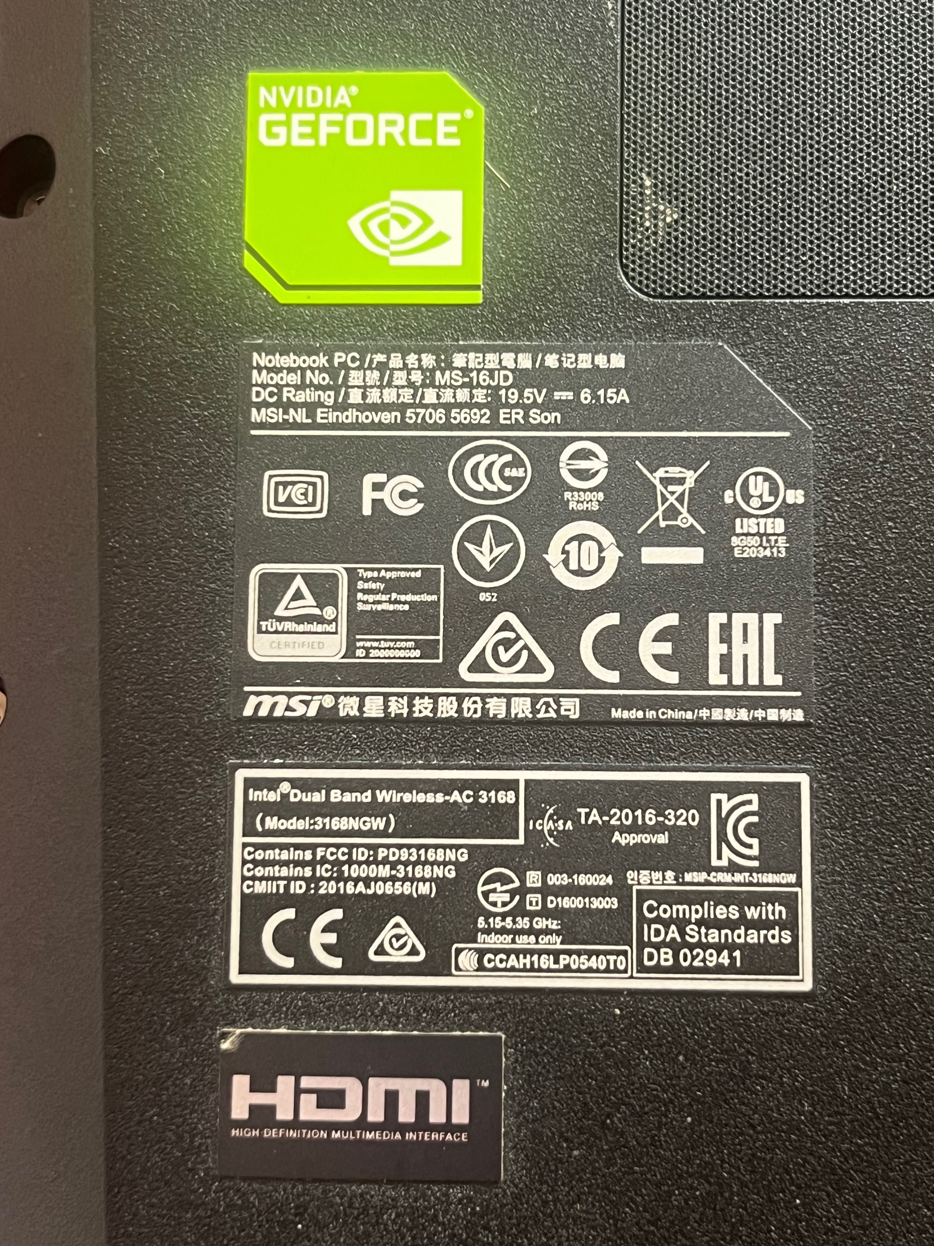 Laptop MSI PL62 7RC