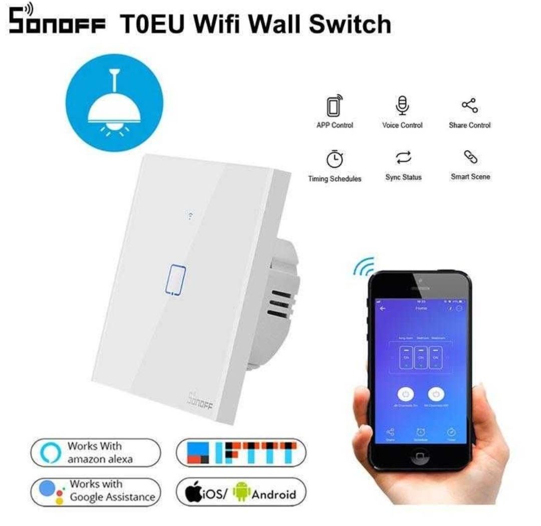 Interruptor Sonoff touch/wifi 1 botão ewelink /google home