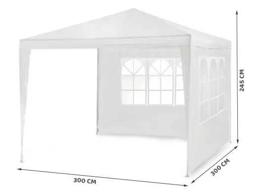 NAMIOT pawilon ogrodowy IMPREZOWY 3x3m + 2 ścianki - BIAŁY