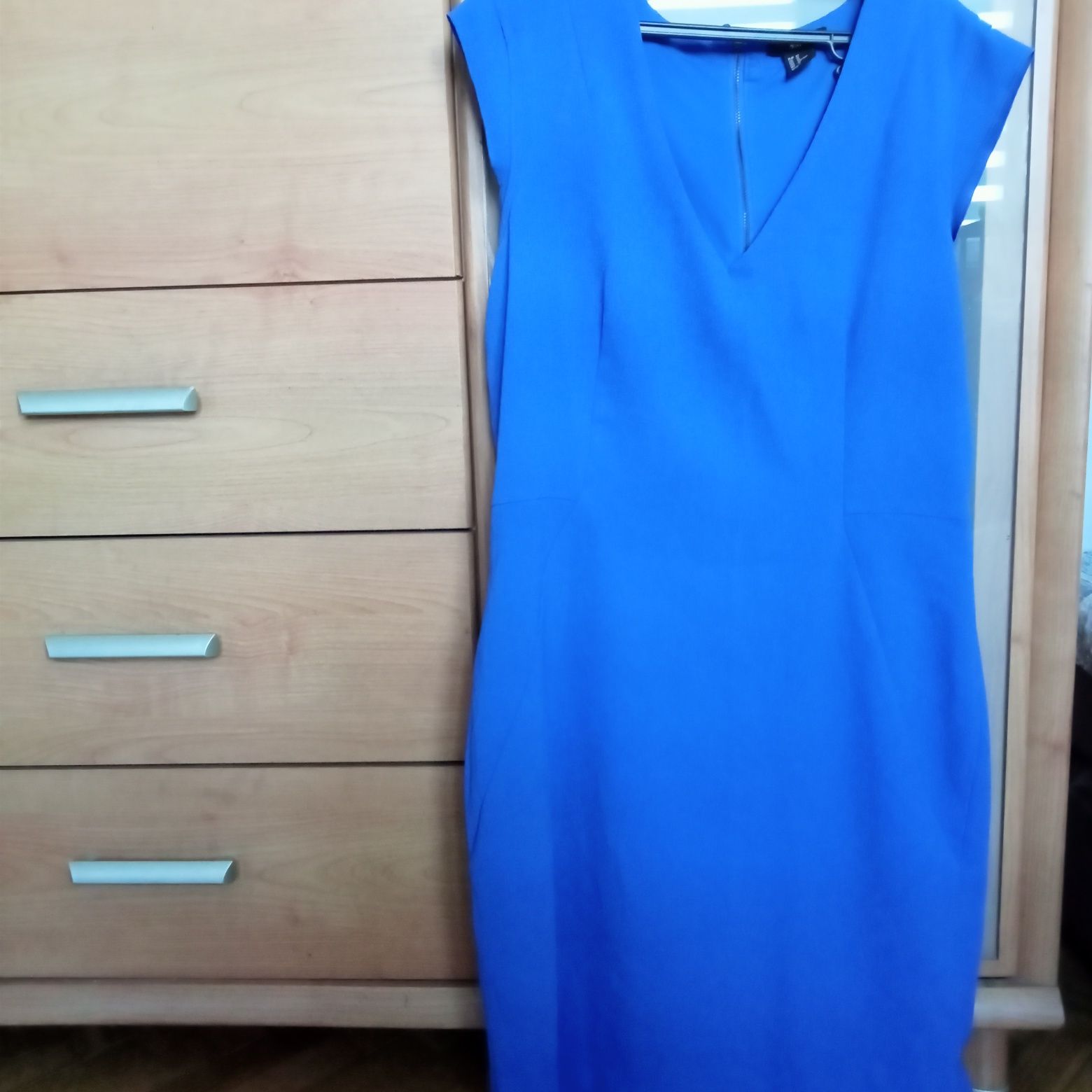 Sukienka chabrowa midi H&M 42