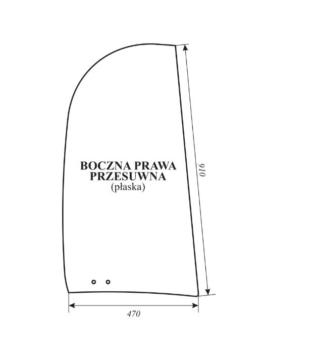 Szyba boczna prawa przesówna JCB 8014, 8016 CTS, 8018 CTS, 8020 ACX542