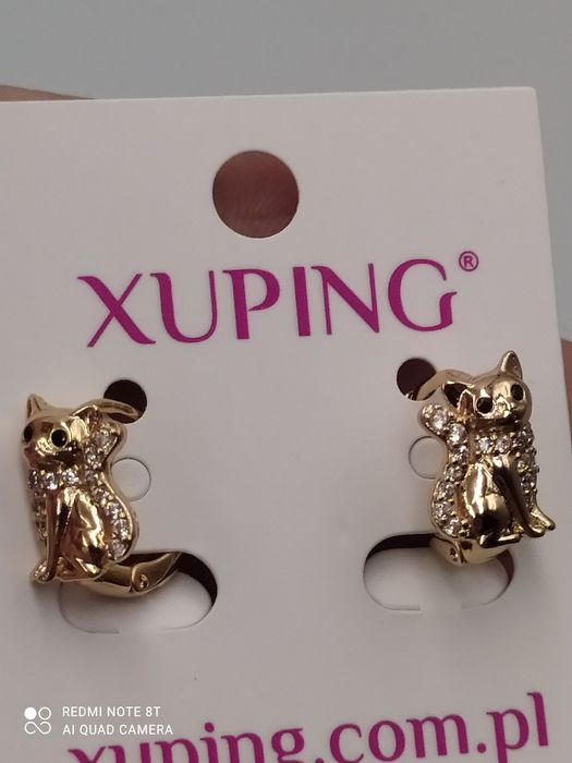 Kolczyki pozłacane Xuping kotki