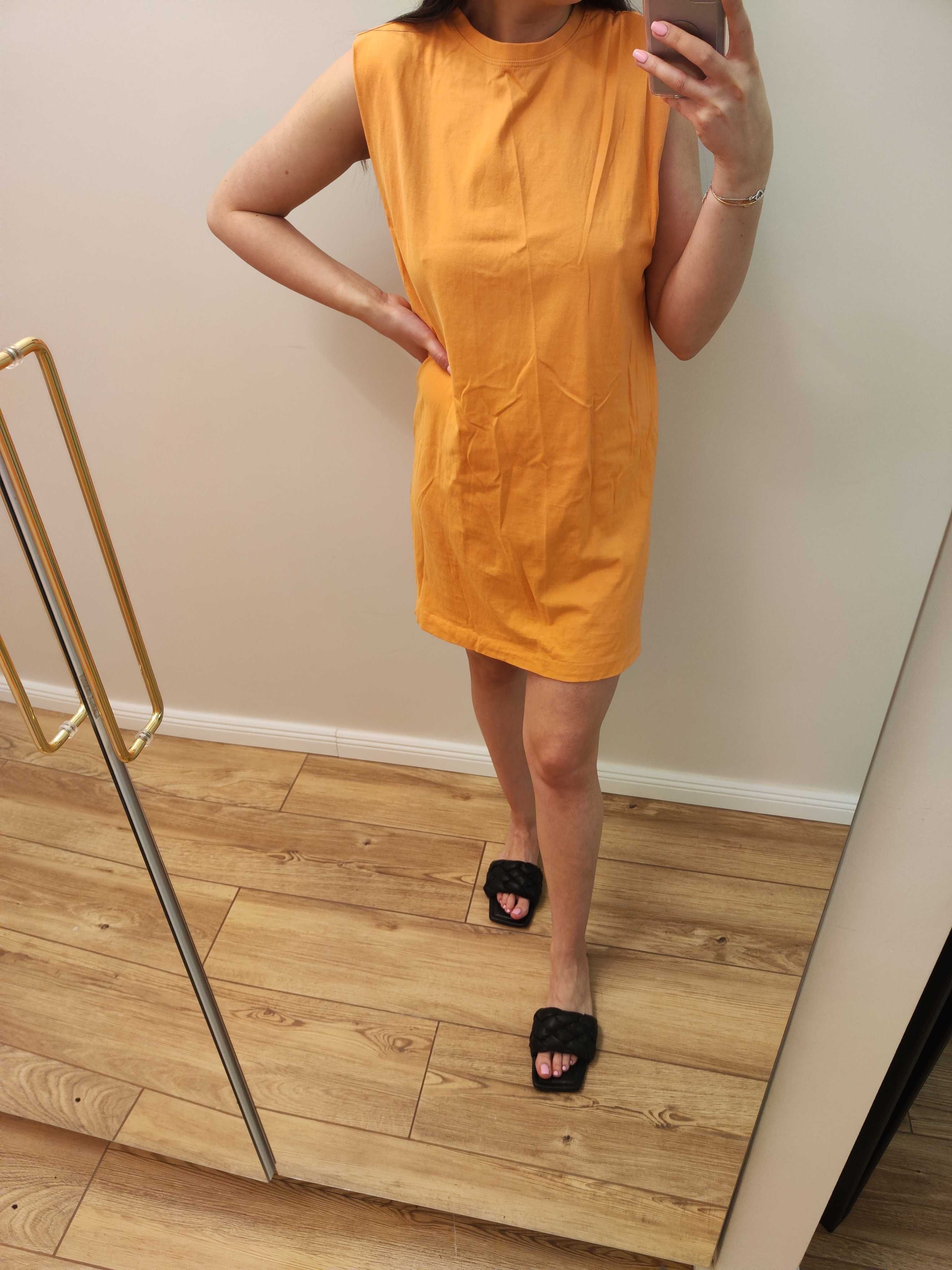 h&m sukienka pomarańczowa xs letnia