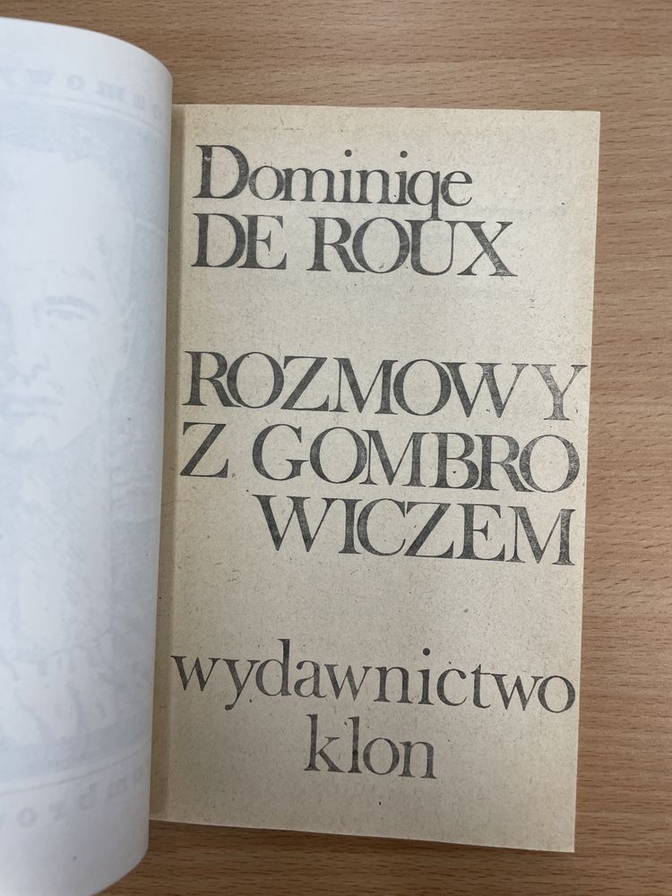 Rozmowy z Gombrowiczem dominique de roux