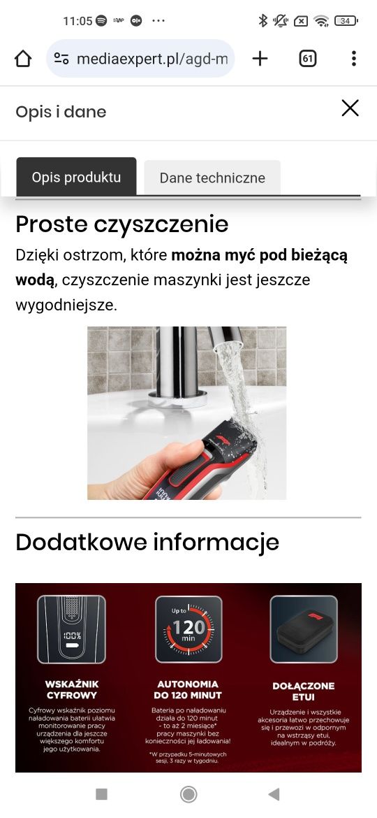 Rowenta Formula 1 Trymer golarka maszynka do wlosow brody
